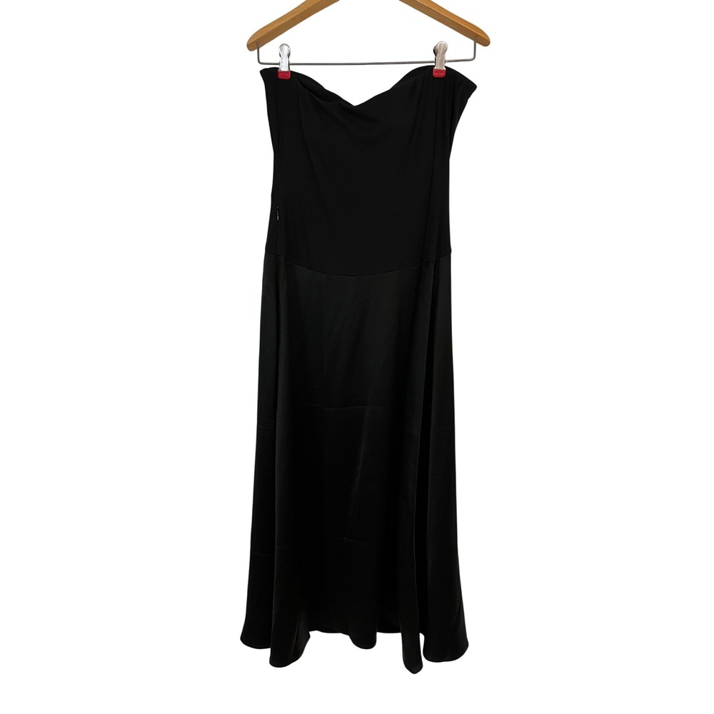 OGL Non-Slip Strapless Midi Satin Skirt Brami Dress - Picture 2 of 11